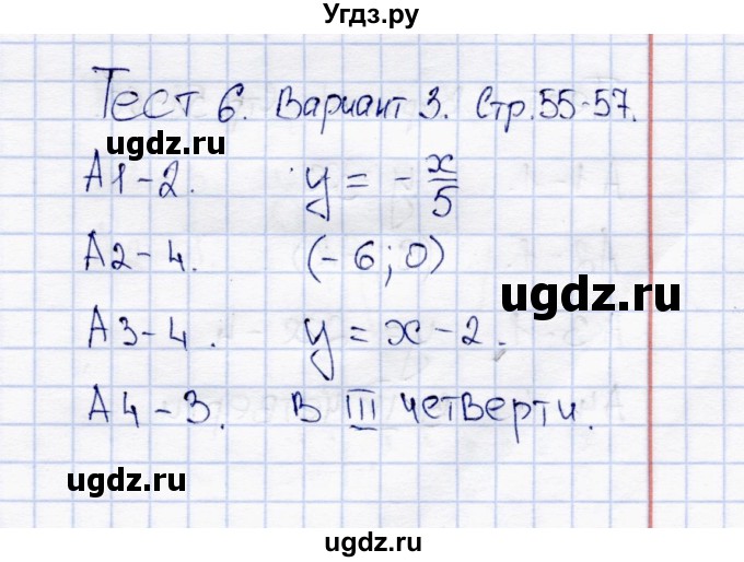 ГДЗ (Решебник) по алгебре 8 класс (тесты) С.Г. Журавлев / тест / тест 6 (вариант) / 3