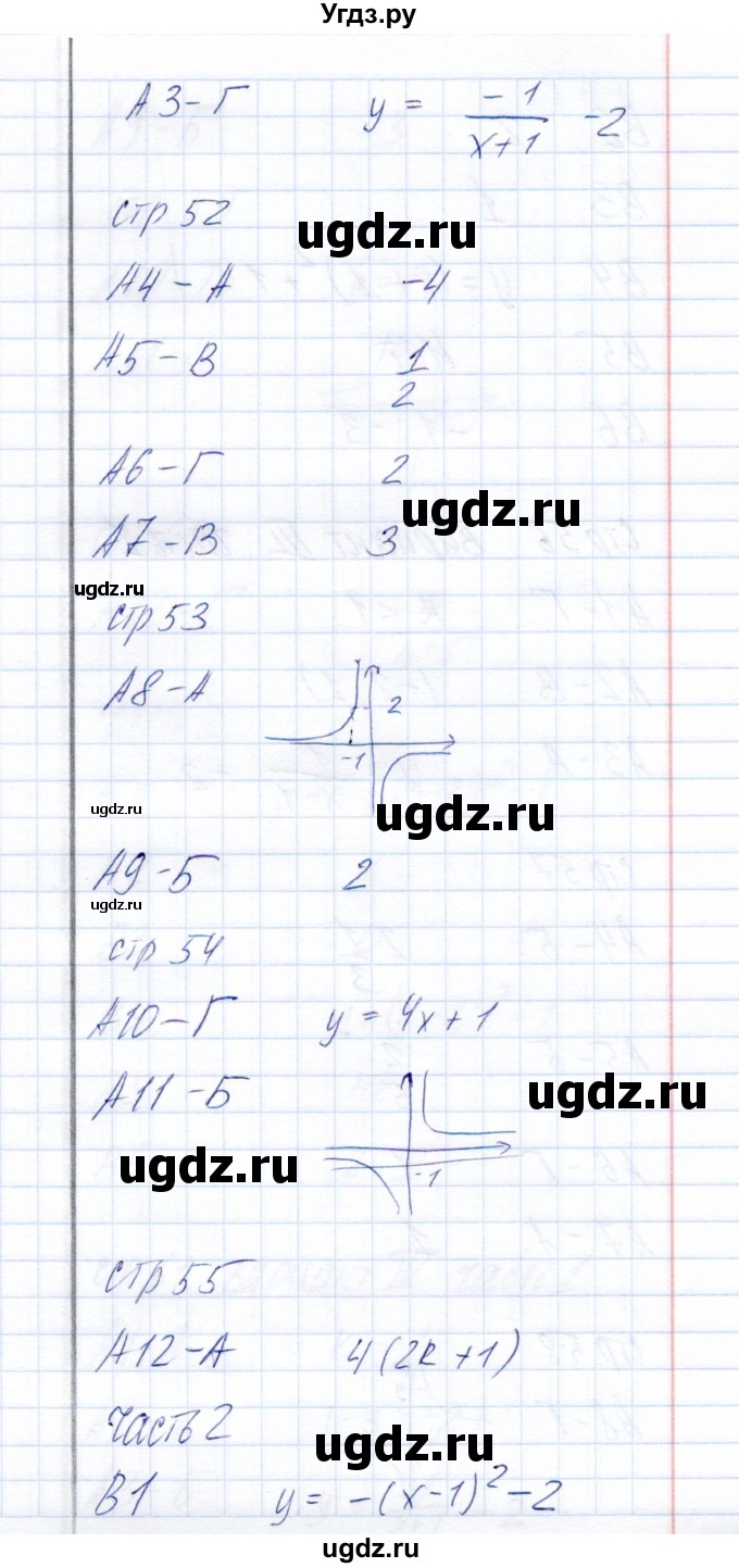 ГДЗ (Решебник) по алгебре 8 класс (тесты) Е.М. Ключникова / тест 4 (вариант) / 2(продолжение 2)