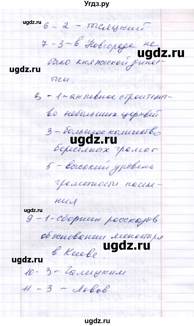 ГДЗ (Решебник) по истории 6 класс (тесты) С. Е. Воробьева / часть 1 / тест 14 (вариант) / 2(продолжение 2)