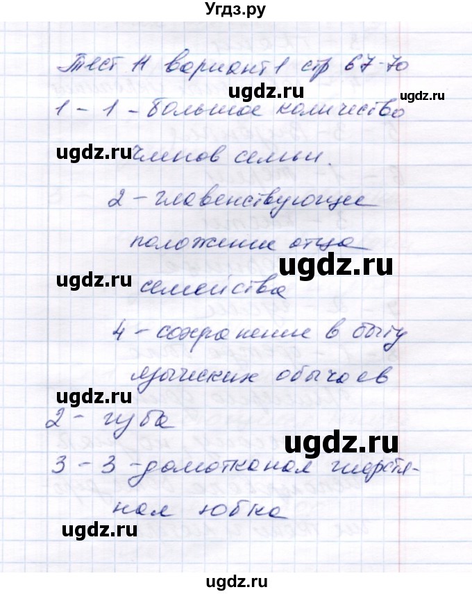 ГДЗ (Решебник 2017) по истории 6 класс (тесты) С. Е. Воробьева / тест 11 / Вариант 1