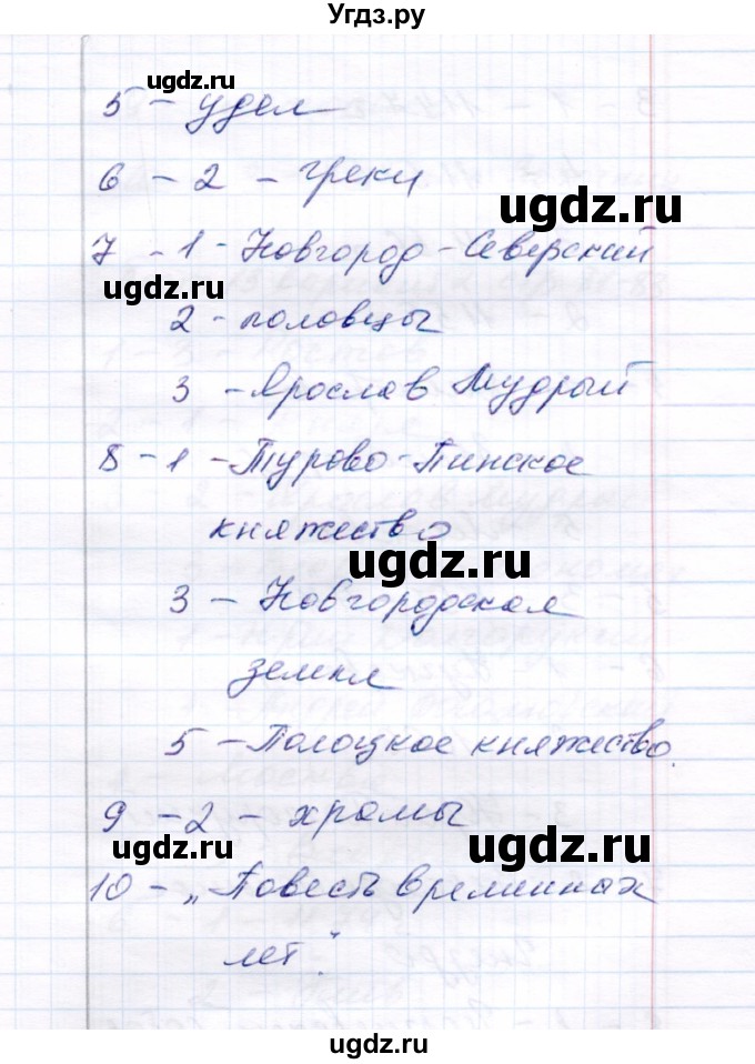 ГДЗ (Решебник 2017) по истории 6 класс (тесты) С. Е. Воробьева / тест 12 / Вариант 2(продолжение 2)