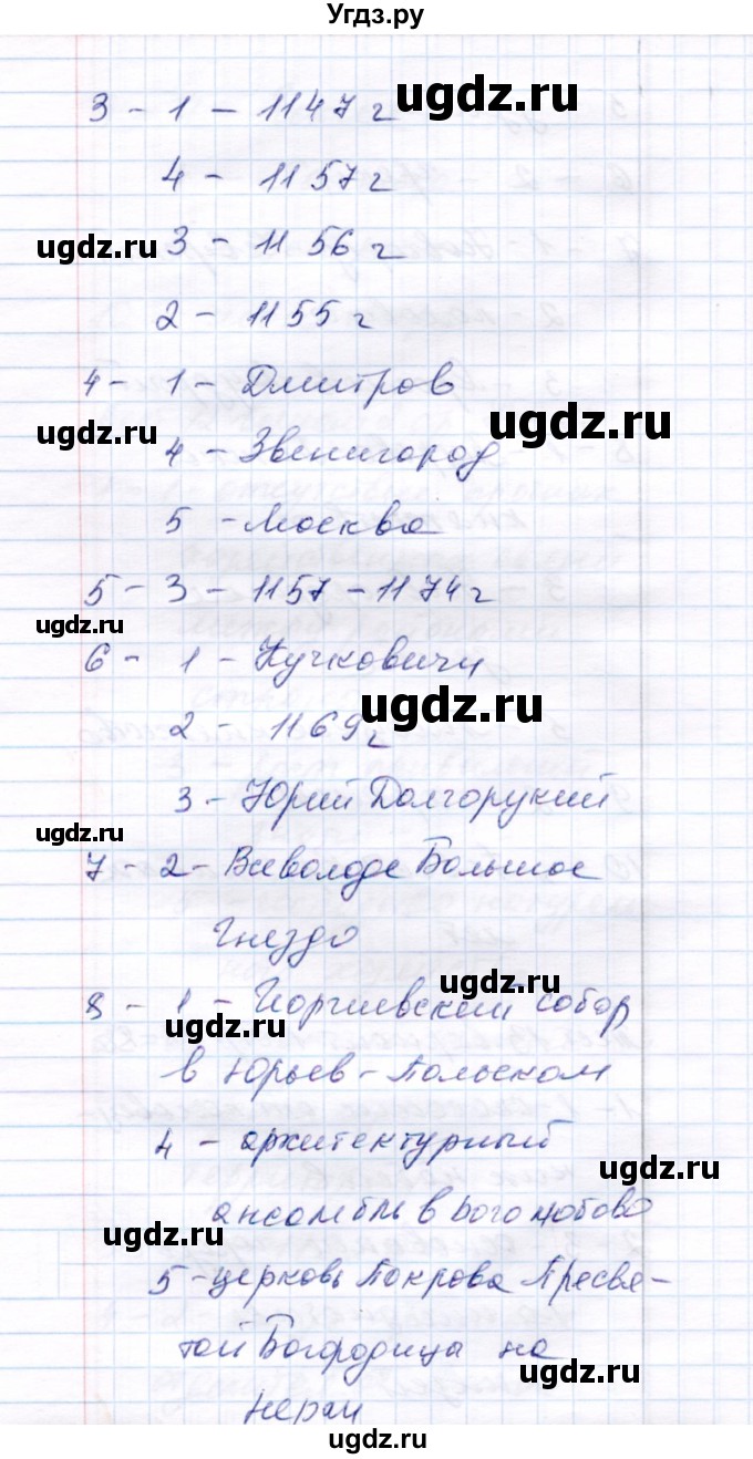 ГДЗ (Решебник 2017) по истории 6 класс (тесты) С. Е. Воробьева / тест 13 / Вариант 1(продолжение 2)
