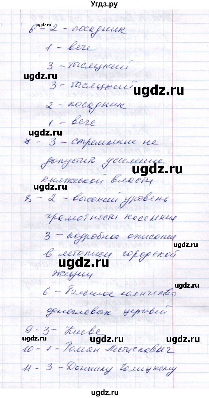 ГДЗ (Решебник 2017) по истории 6 класс (тесты) С. Е. Воробьева / тест 14 / Вариант 1(продолжение 2)