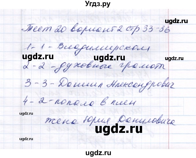 ГДЗ (Решебник 2017) по истории 6 класс (тесты) С. Е. Воробьева / тест 20 / Вариант 2
