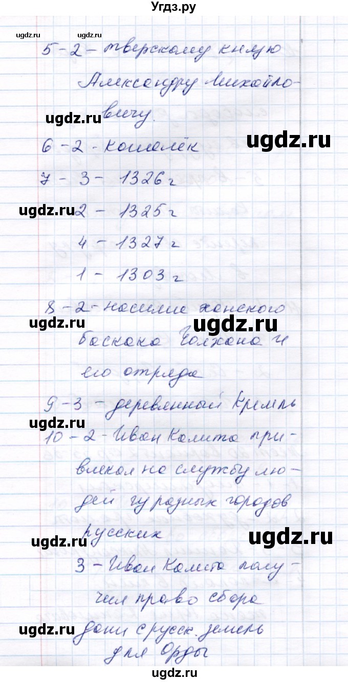 ГДЗ (Решебник 2017) по истории 6 класс (тесты) С. Е. Воробьева / тест 20 / Вариант 2(продолжение 2)