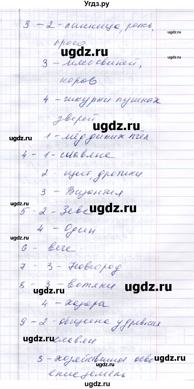 ГДЗ (Решебник 2017) по истории 6 класс (тесты) С. Е. Воробьева / тест 3 / Вариант 1(продолжение 2)