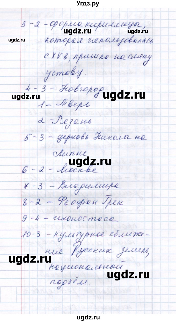 ГДЗ (Решебник 2017) по истории 6 класс (тесты) С. Е. Воробьева / тест 22 / Вариант 2(продолжение 2)