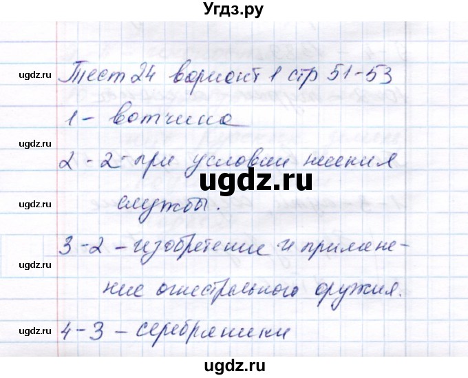 ГДЗ (Решебник 2017) по истории 6 класс (тесты) С. Е. Воробьева / тест 24 / Вариант 1