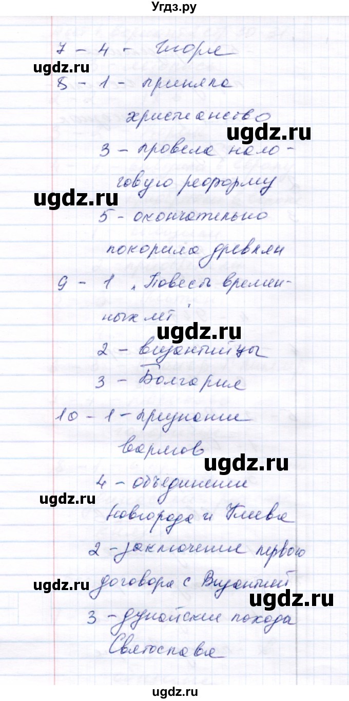 ГДЗ (Решебник 2017) по истории 6 класс (тесты) С. Е. Воробьева / тест 5 / Вариант 1(продолжение 3)