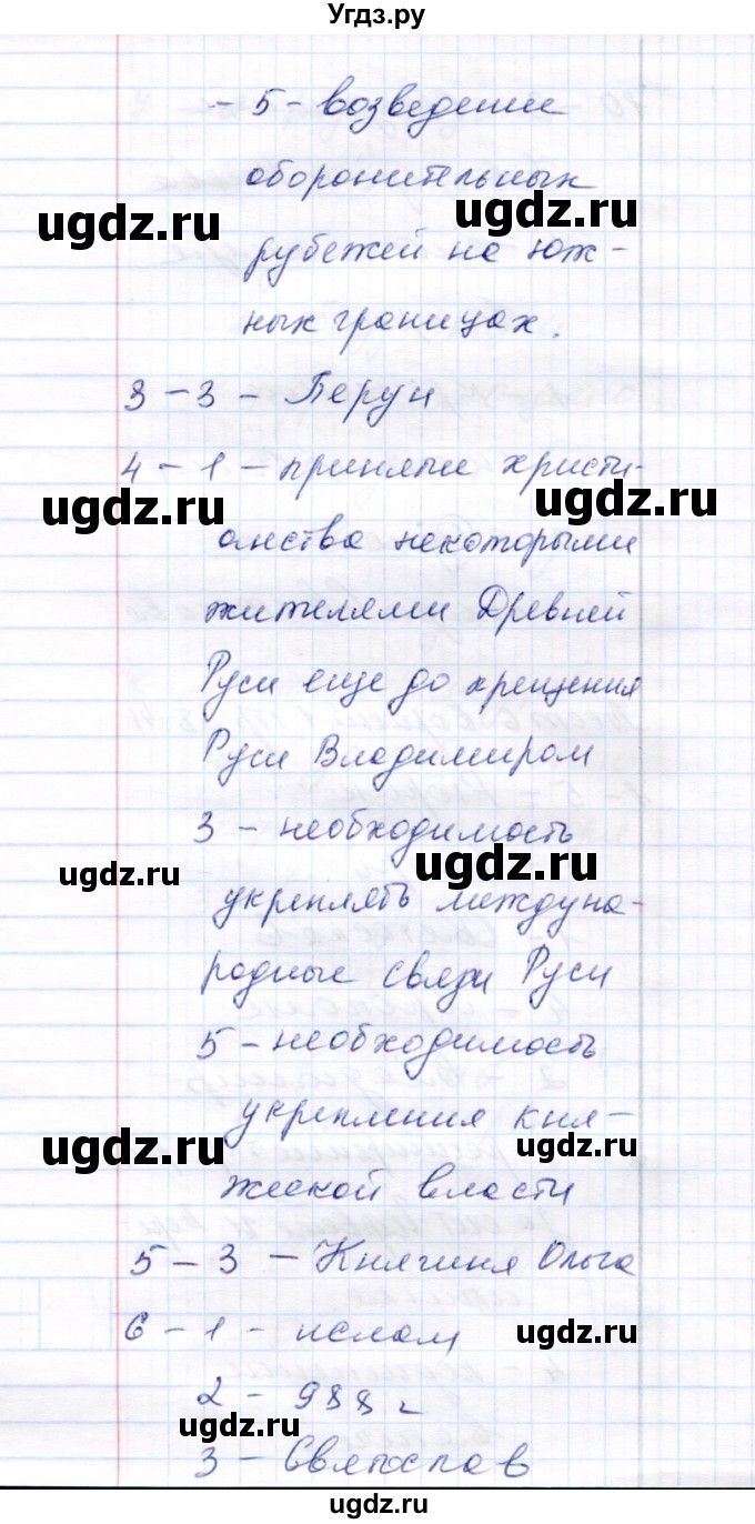 ГДЗ (Решебник 2017) по истории 6 класс (тесты) С. Е. Воробьева / тест 6 / Вариант 1(продолжение 2)