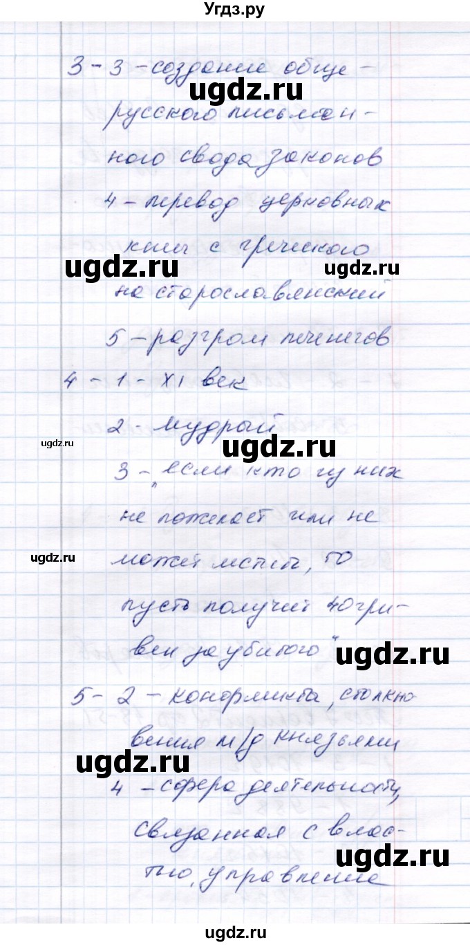 ГДЗ (Решебник 2017) по истории 6 класс (тесты) С. Е. Воробьева / тест 7 / Вариант 1(продолжение 2)