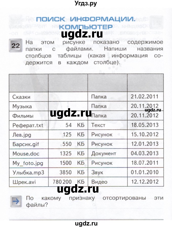 ГДЗ (Учебник) по информатике 4 класс (рабочая тетрадь) О.Б. Кондратьева / упражнение / 22