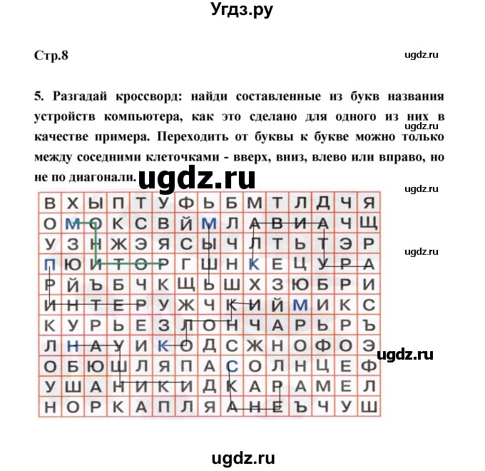 ГДЗ (Решебник) по информатике 4 класс (рабочая тетрадь) О.Б. Кондратьева / упражнение / 5