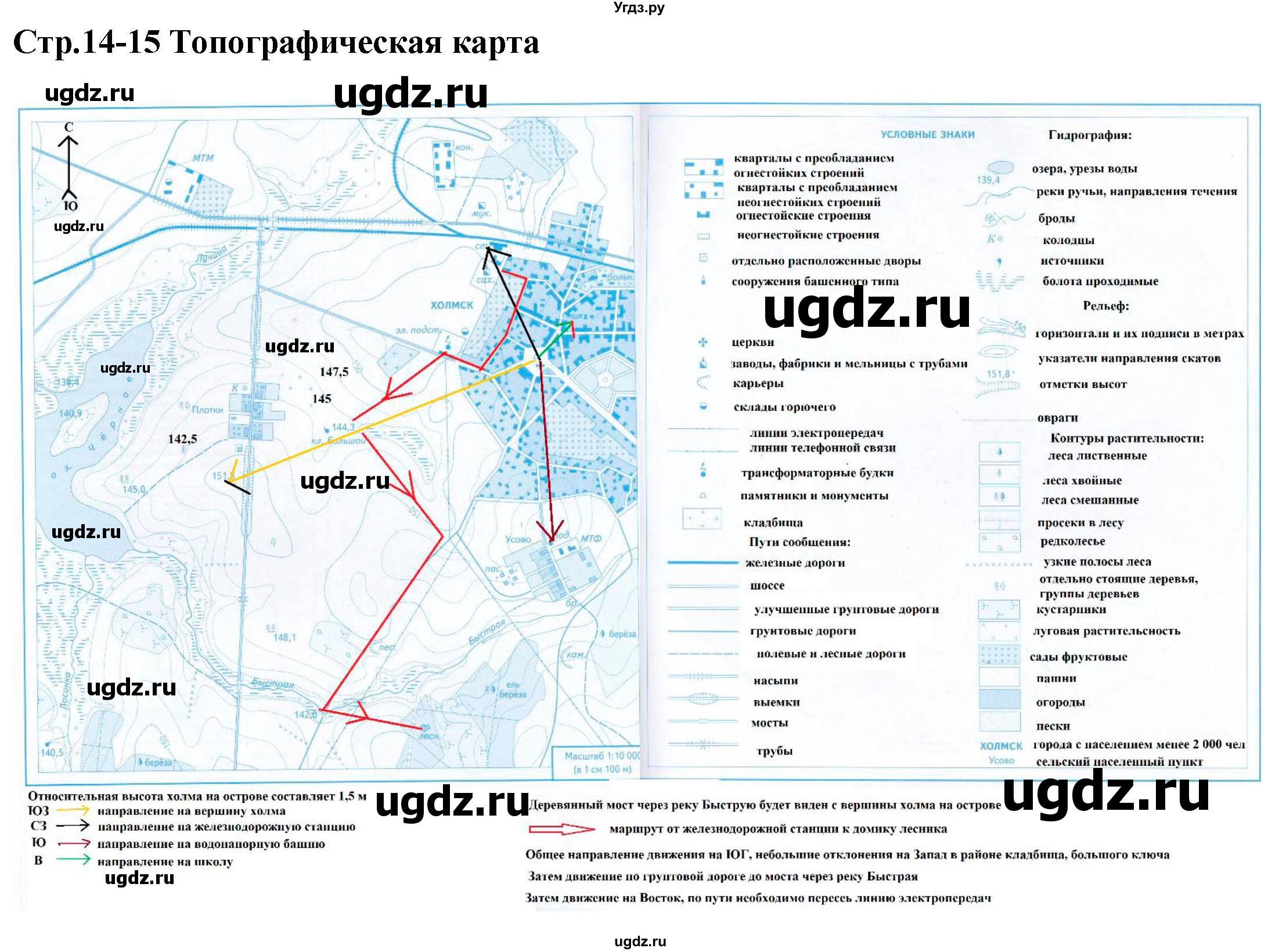 ГДЗ (Решебник) по географии 5 класс (контурные карты с заданиями) Летягин А.А. / страница / 14-15