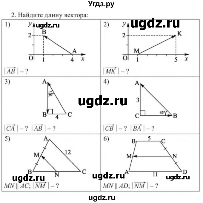 ГДЗ (Учебник) по геометрии 9 класс Солтан Г.Н. / приложение 2 / Т1 / 2