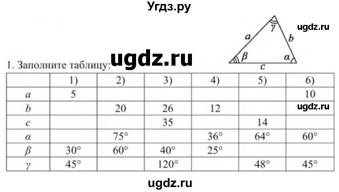 ГДЗ (Учебник) по геометрии 9 класс Солтан Г.Н. / приложение 2 / Т10 / 1