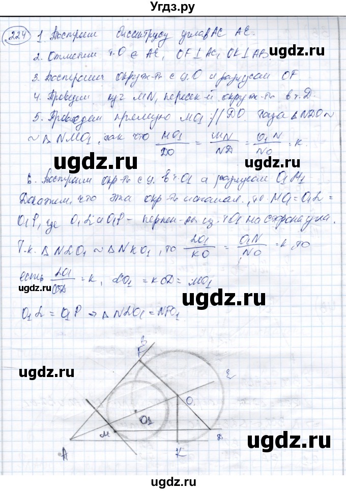 ГДЗ (Решебник) по геометрии 9 класс Солтан Г.Н. / задача / 224