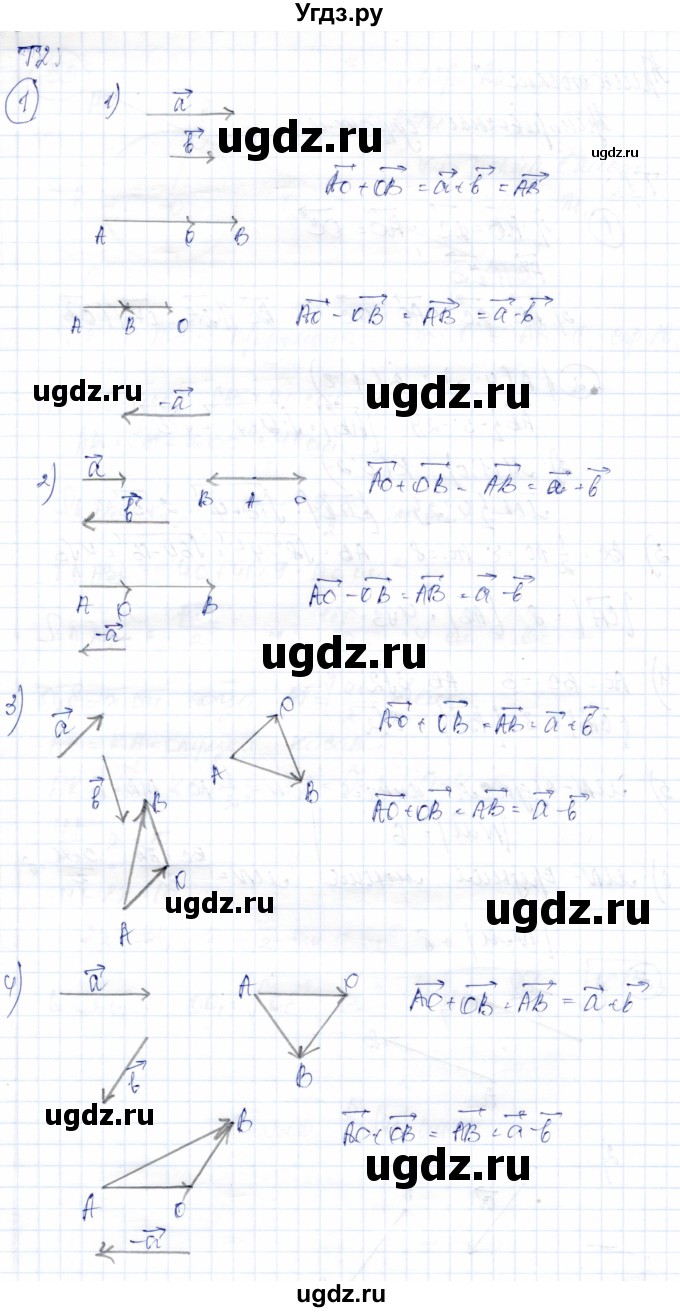 ГДЗ (Решебник) по геометрии 9 класс Солтан Г.Н. / приложение 2 / Т2 / 1