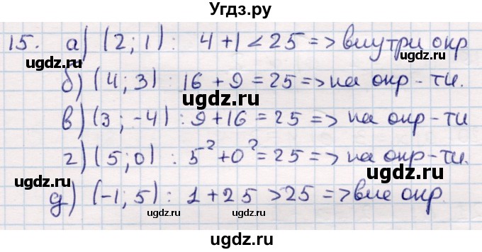ГДЗ (Решебник) по геометрии 9 класс Смирнов В.А. / повторение курса 8 класса / прямоугольная система координат на плоскости / 15