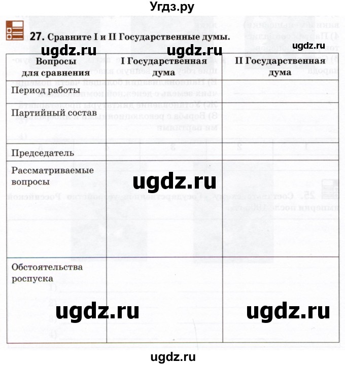 ГДЗ (Тетрадь) по истории 9 класс (рабочая тетрадь) Стафёрова Е.Л. / раздел 3 / 27