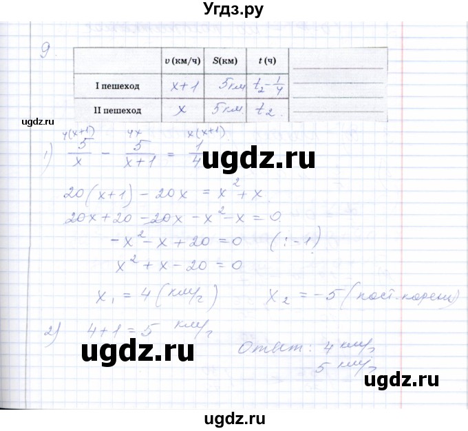 ГДЗ (Решебник) по алгебре 8 класс (рабочая тетрадь) Т.М. Ерина / тема 26 (упражнение) / 9