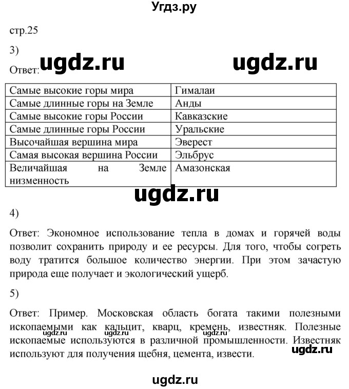 ГДЗ (Решебник) по географии 6 класс ( рабочая тетрадь с контурными картами) Баринова И.И. / страница / 25