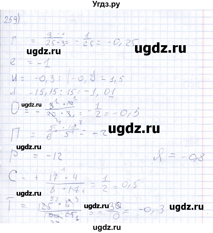 ГДЗ (Решебник) по математике 6 класс (рабочая тетрадь) Беленкова Е.Ю. / упражнение / 259