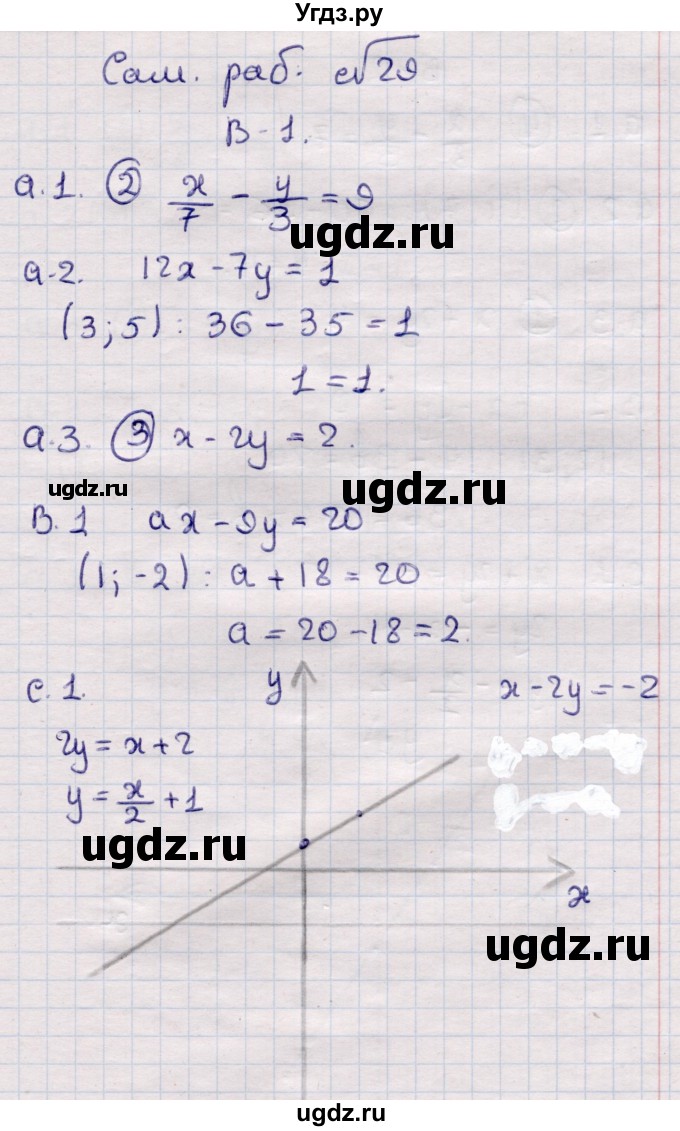 ГДЗ (Решебник) по алгебре 7 класс (самостоятельные и контрольные работы) Глазков Ю.А. / СР-29 / Вариант 1
