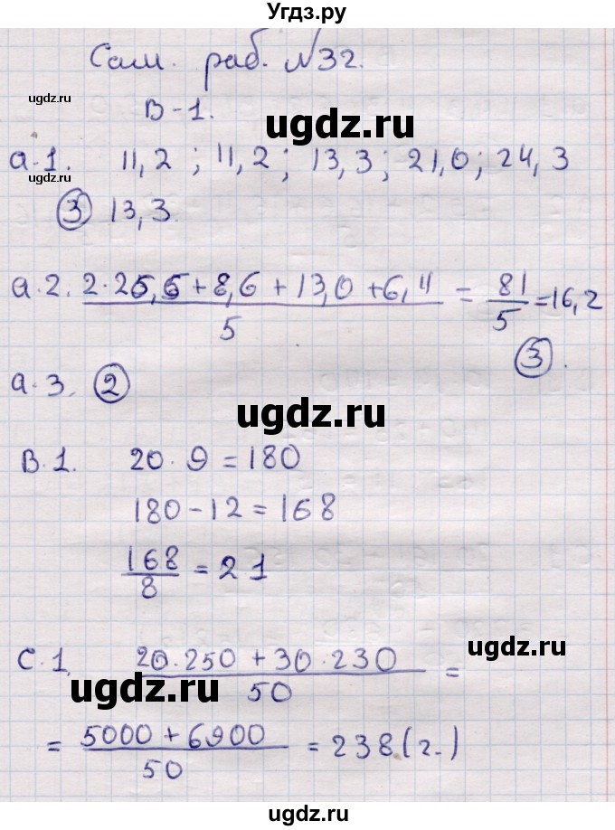 ГДЗ (Решебник) по алгебре 7 класс (самостоятельные и контрольные работы) Глазков Ю.А. / СР-32 / Вариант 1