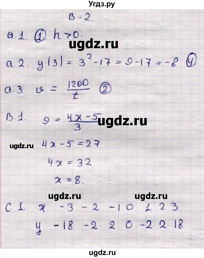 ГДЗ (Решебник) по алгебре 7 класс (самостоятельные и контрольные работы) Глазков Ю.А. / СР-7 / Вариант 2