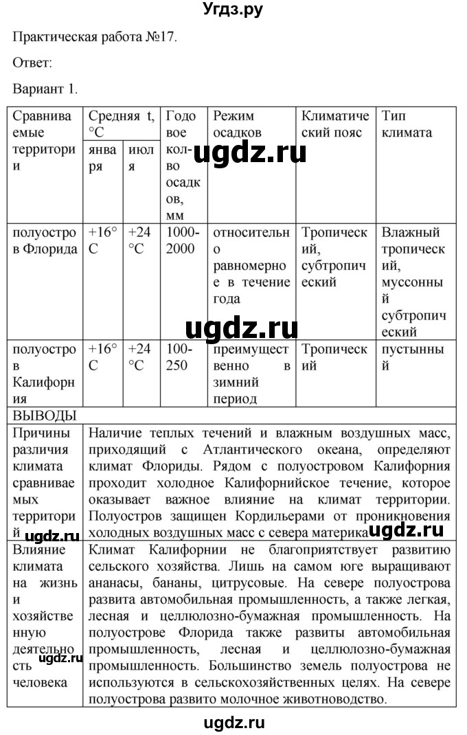 ГДЗ (Решебник) по географии 7 класс (рабочая тетрадь Материки и океаны) Баринова И.И. / страница / 51(продолжение 2)