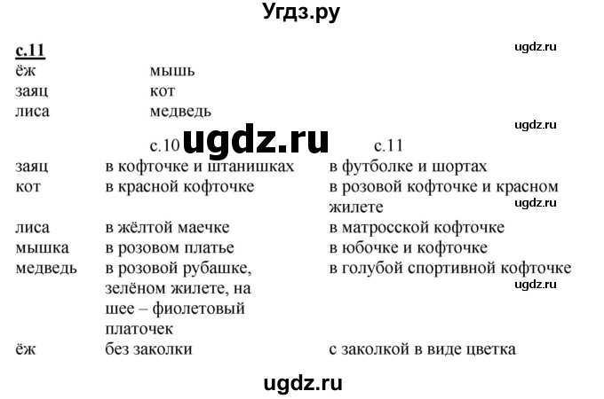 ГДЗ (Решебник) по русскому языку 1 класс (букварь) Журова Л.Е. / часть 1. страница / 11