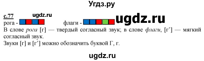 ГДЗ (Решебник) по русскому языку 1 класс (букварь) Журова Л.Е. / часть 1. страница / 77