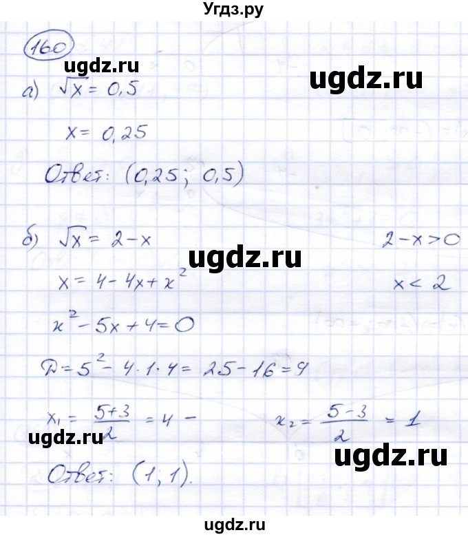 ГДЗ (Решебник) по алгебре 8 класс Солтан Г.Н. / упражнение / 160