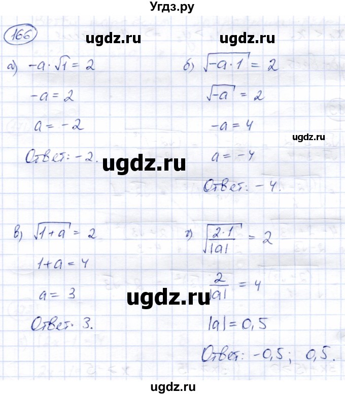 ГДЗ (Решебник) по алгебре 8 класс Солтан Г.Н. / упражнение / 166