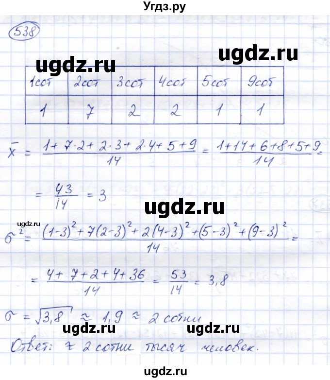 ГДЗ (Решебник) по алгебре 8 класс Солтан Г.Н. / упражнение / 538