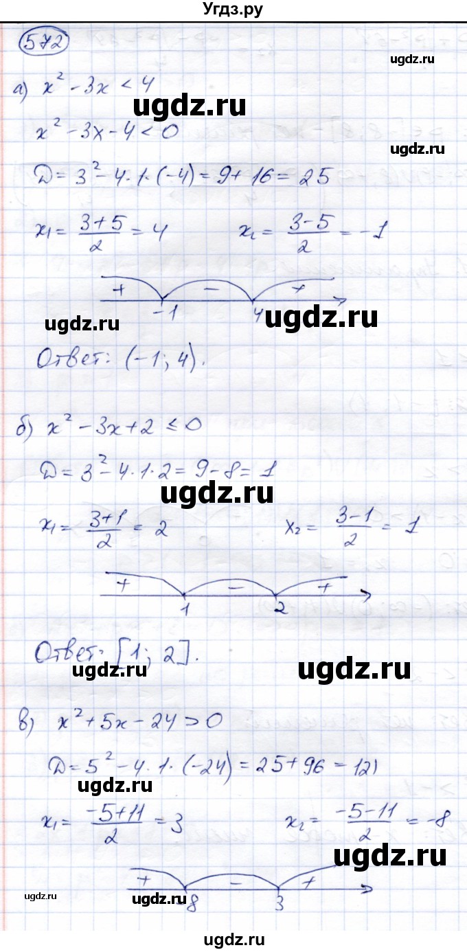 ГДЗ (Решебник) по алгебре 8 класс Солтан Г.Н. / упражнение / 572