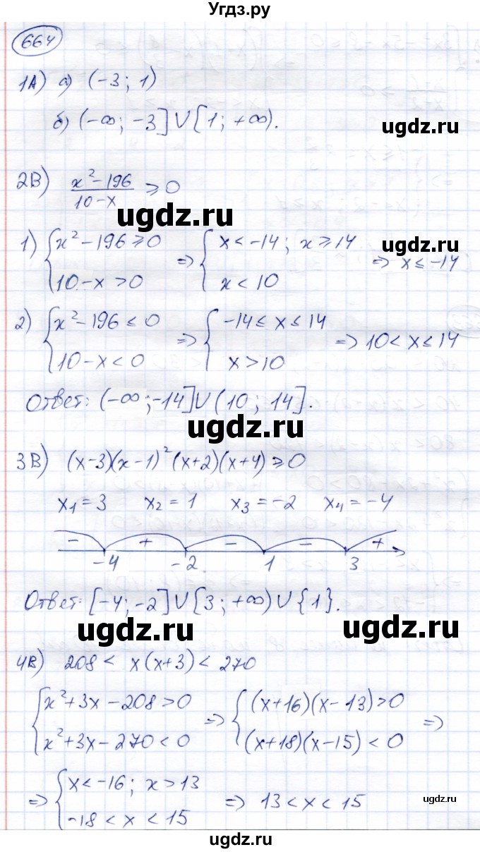 ГДЗ (Решебник) по алгебре 8 класс Солтан Г.Н. / упражнение / 664