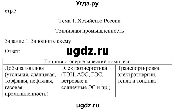 ГДЗ (Решебник) по географии 9 класс (рабочая тетрадь) Баринова И.И. / страница / 3