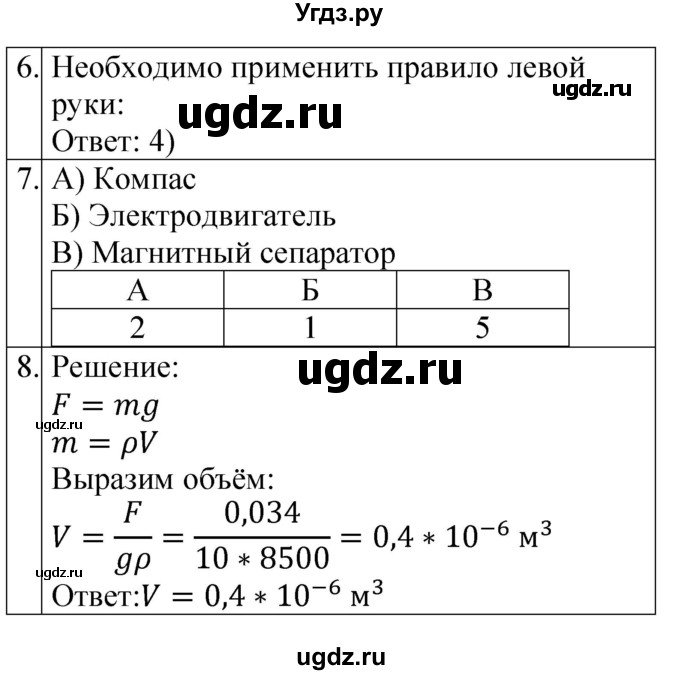 ГДЗ (Решебник) по физике 8 класс (контрольные и самостоятельные работы) Громцева О.И. / контрольные работы / КР-3 / Вариант 2(продолжение 2)