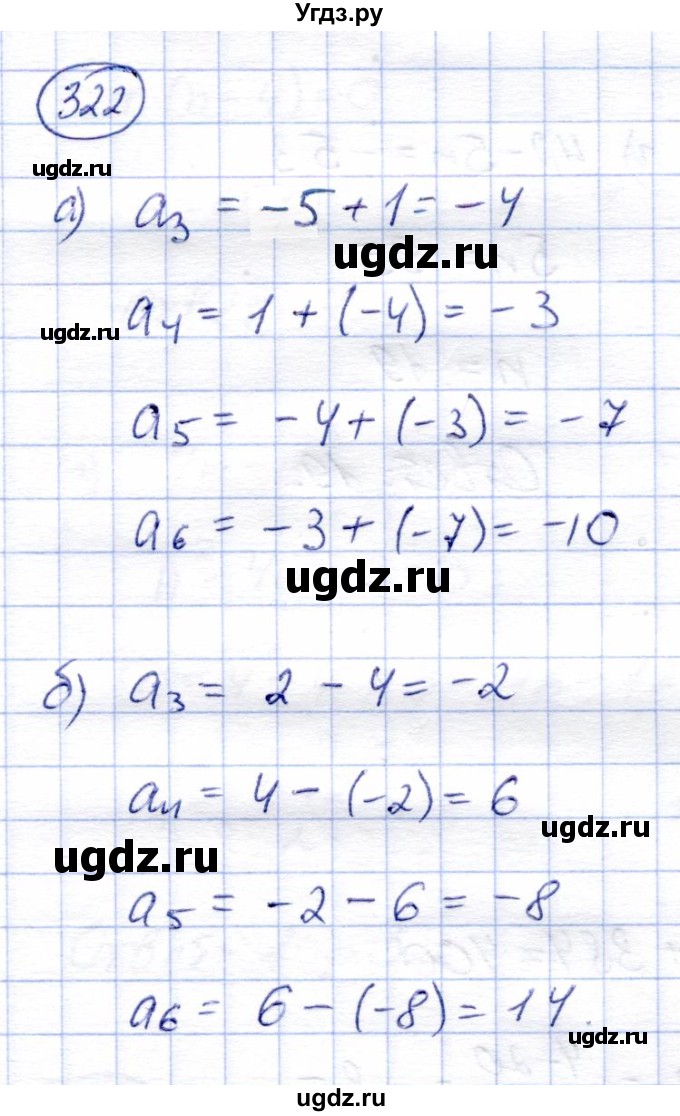 ГДЗ (Решебник) по алгебре 9 класс Солтан Г.Н. / упражнение / 322