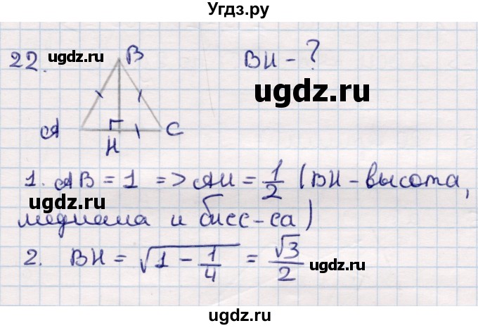 ГДЗ (Решебник) по геометрии 10 класс Смирнов В.А. / повторение курса 7—9 классов / 22
