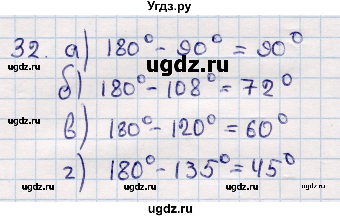 ГДЗ (Решебник) по геометрии 10 класс Смирнов В.А. / повторение курса 7—9 классов / 32