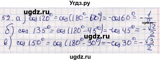 ГДЗ (Решебник) по геометрии 10 класс Смирнов В.А. / повторение курса 7—9 классов / 52