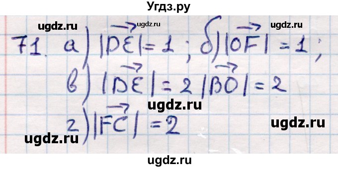 ГДЗ (Решебник) по геометрии 10 класс Смирнов В.А. / повторение курса 7—9 классов / 71