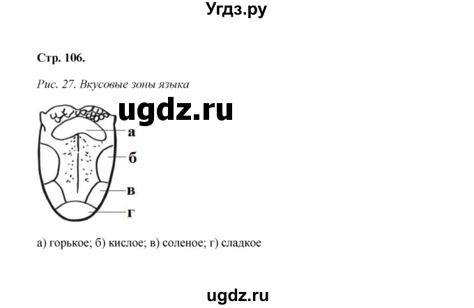 ГДЗ (Решебник) по биологии 8 класс (рабочая тетрадь) Н.Ф. Бодрова / страница / 106