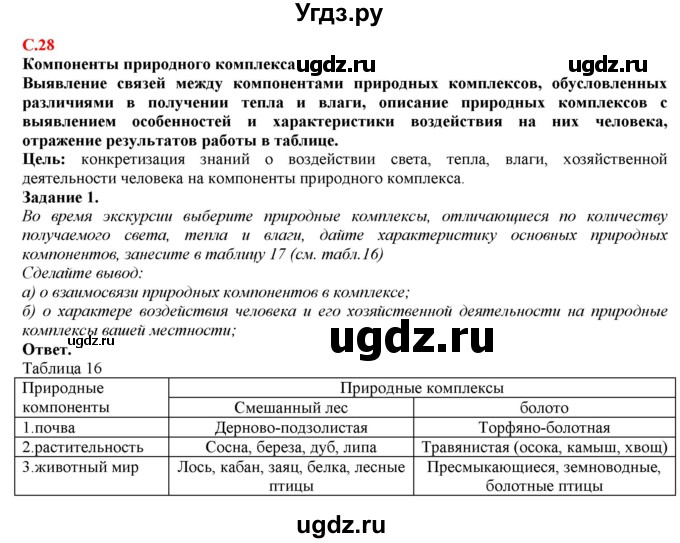 ГДЗ (Решебник) по географии 7 класс (рабочая тетрадь с контурными картами и заданиями для подготовки к ГИА и ЕГЭ) Сиротин В.И. / страница / 28