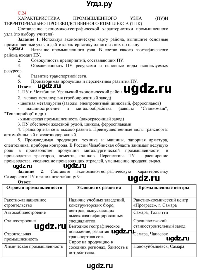 ГДЗ (Решебник) по географии 9 класс (рабочая тетрадь с комплектом контурных карт и заданиями для подготовки к ОГЭ и ЕГЭ) Сиротин В.И. / страница / 24