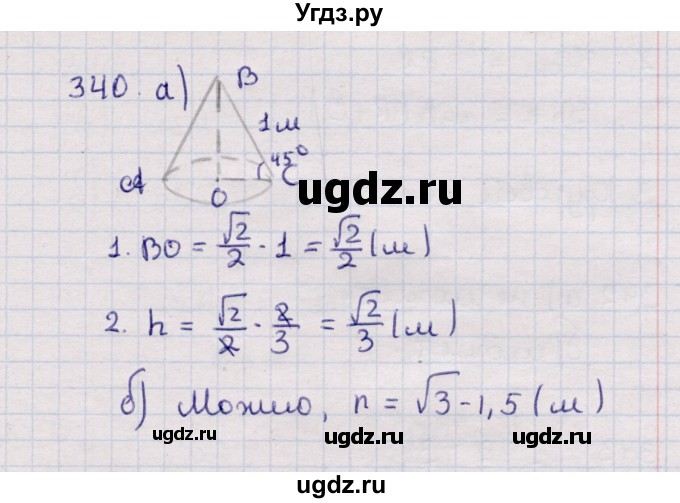 ГДЗ (Решебник) по геометрии 11 класс Солтан Г.Н. / задача / 340