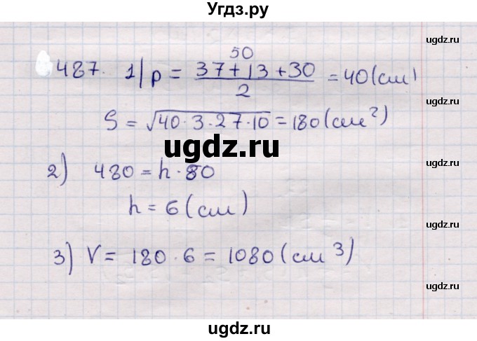 ГДЗ (Решебник) по геометрии 11 класс Солтан Г.Н. / задача / 487